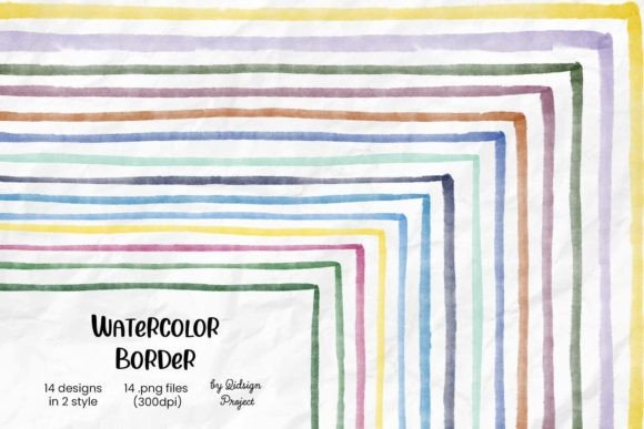 14 Watercolor Border, Brush: Illustrations for Branding