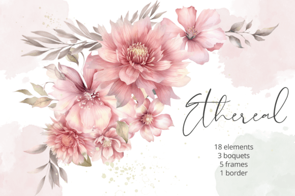 Evaluating Watercolor Pink Flowers PNG Clipart for Branding and Illustration Projects