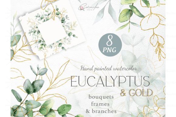 Gold Eucalyptus Watercolor Clipart: A Designer’s Review for Bloggers & Publishers