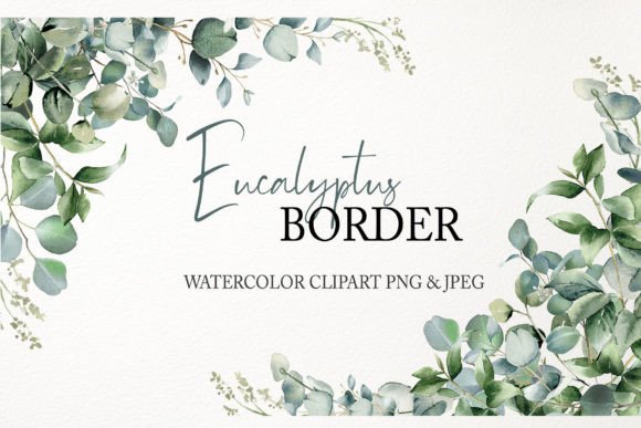 h1Watercolor Eucalyptus Border Clipart PNG Review for Embroidery Designers/h1