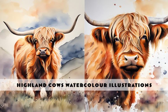 Highland Cow Watercolour Duo: A Designer’s Review for Branding & Illustration Projects