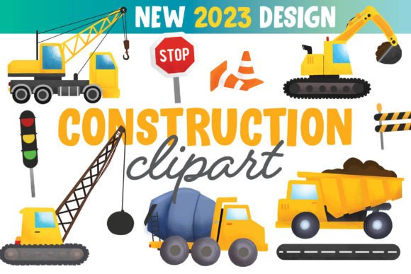 Watercolor Construction Diggers Clipart: A Visual Designer’s Take for Real Content Publishing
