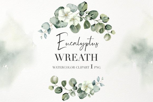 Watercolor Eucalyptus Wreath PNG: A Fresh Illustration for Local Branding