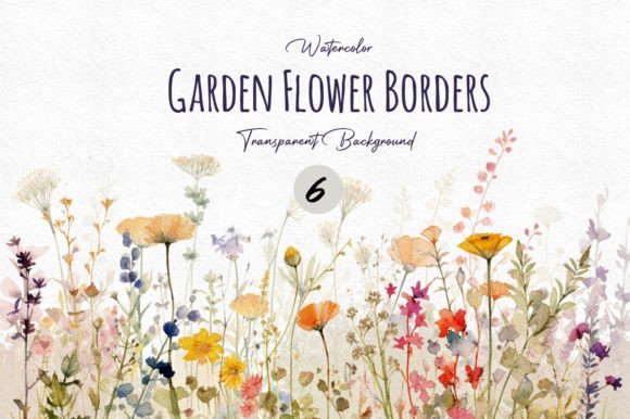 Watercolor Garden Flower Border Cliparts: Illustrations Review
