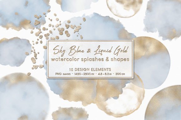 Watercolor Splashes Sky Blue Liquid Gold Review
