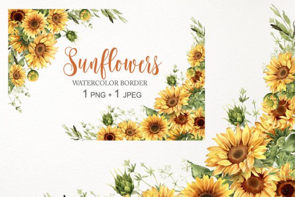 Watercolor Sunflower Corner Border PNG Review for Real Embroidery Projects