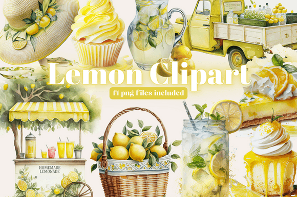 Watercolour Lemonade Stand Clipart: A Fresh Editorial Illustration for Lifestyle Blogs